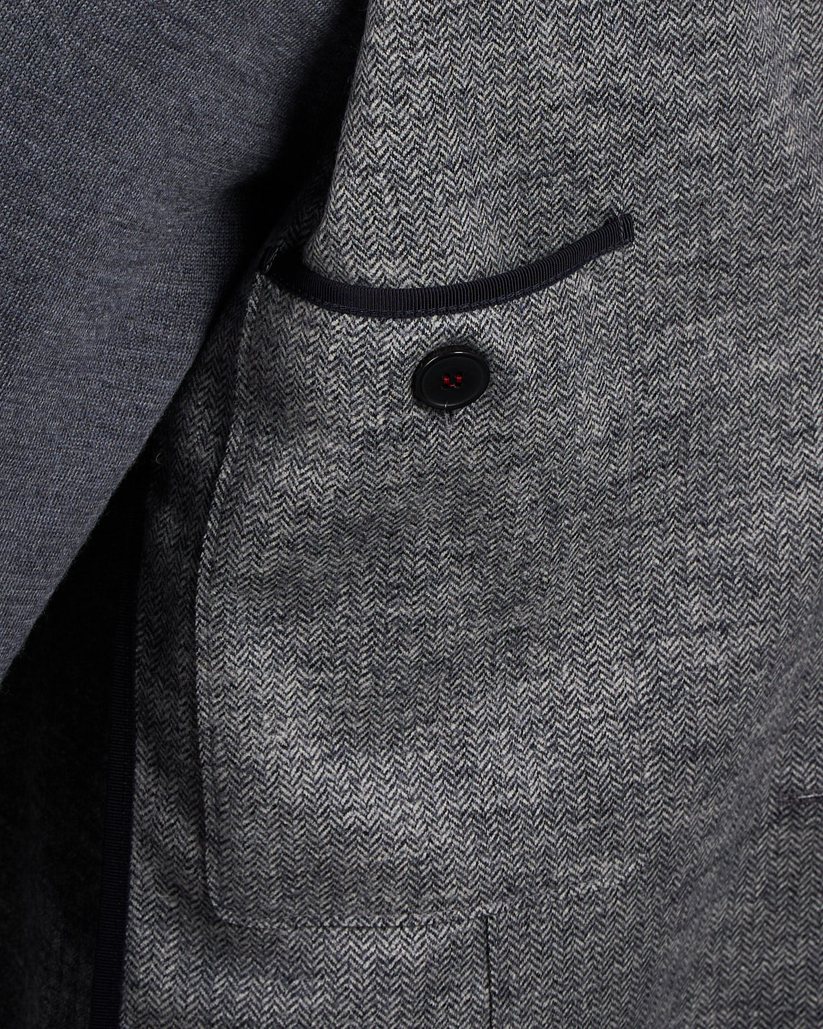 Wool Micro Herringbone Sweater Blazer - Image 7