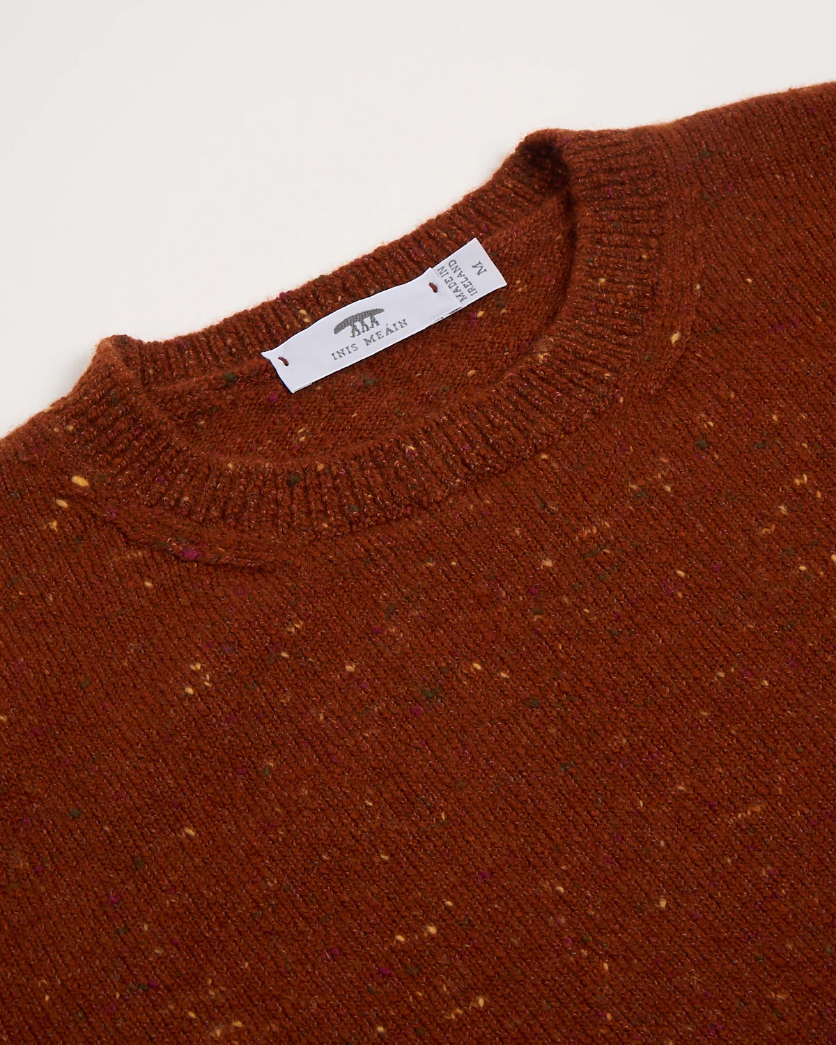 Wool-Cashmere Classic Light Weight Flat Stitch Crewneck Sweater - Image 2