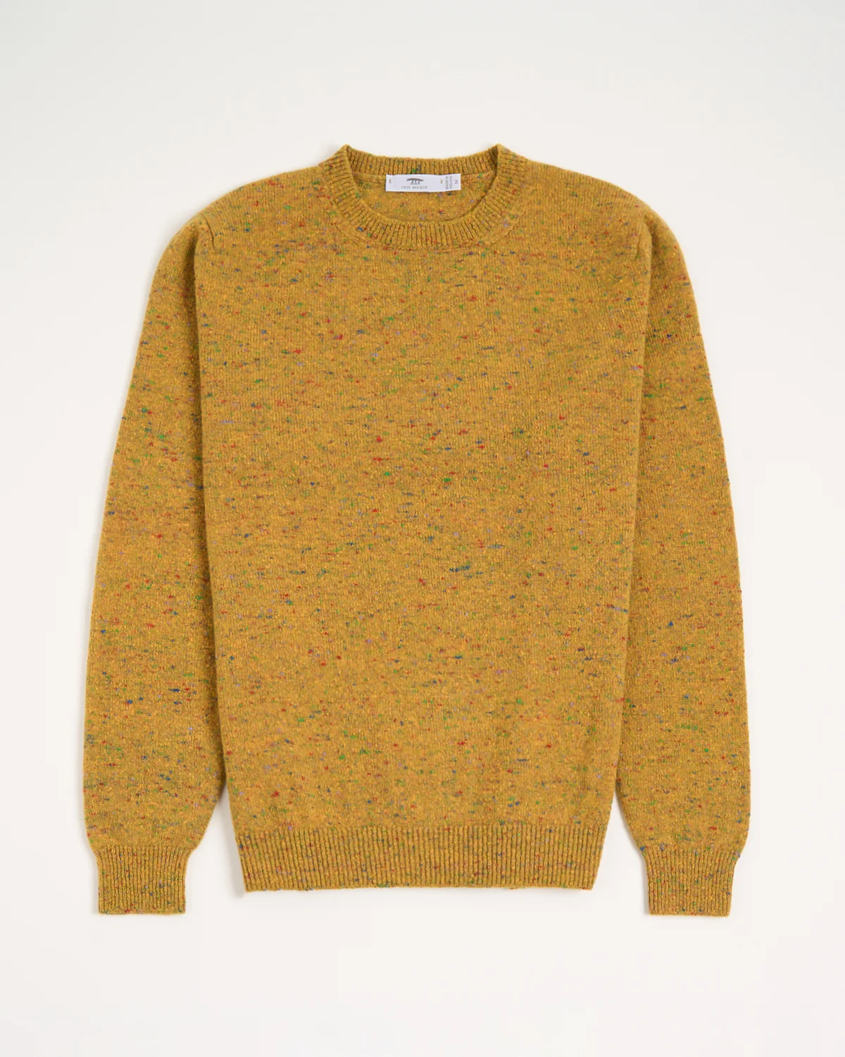 Wool-Cashmere Classic Light Weight Flat Stitch Crewneck Sweater
