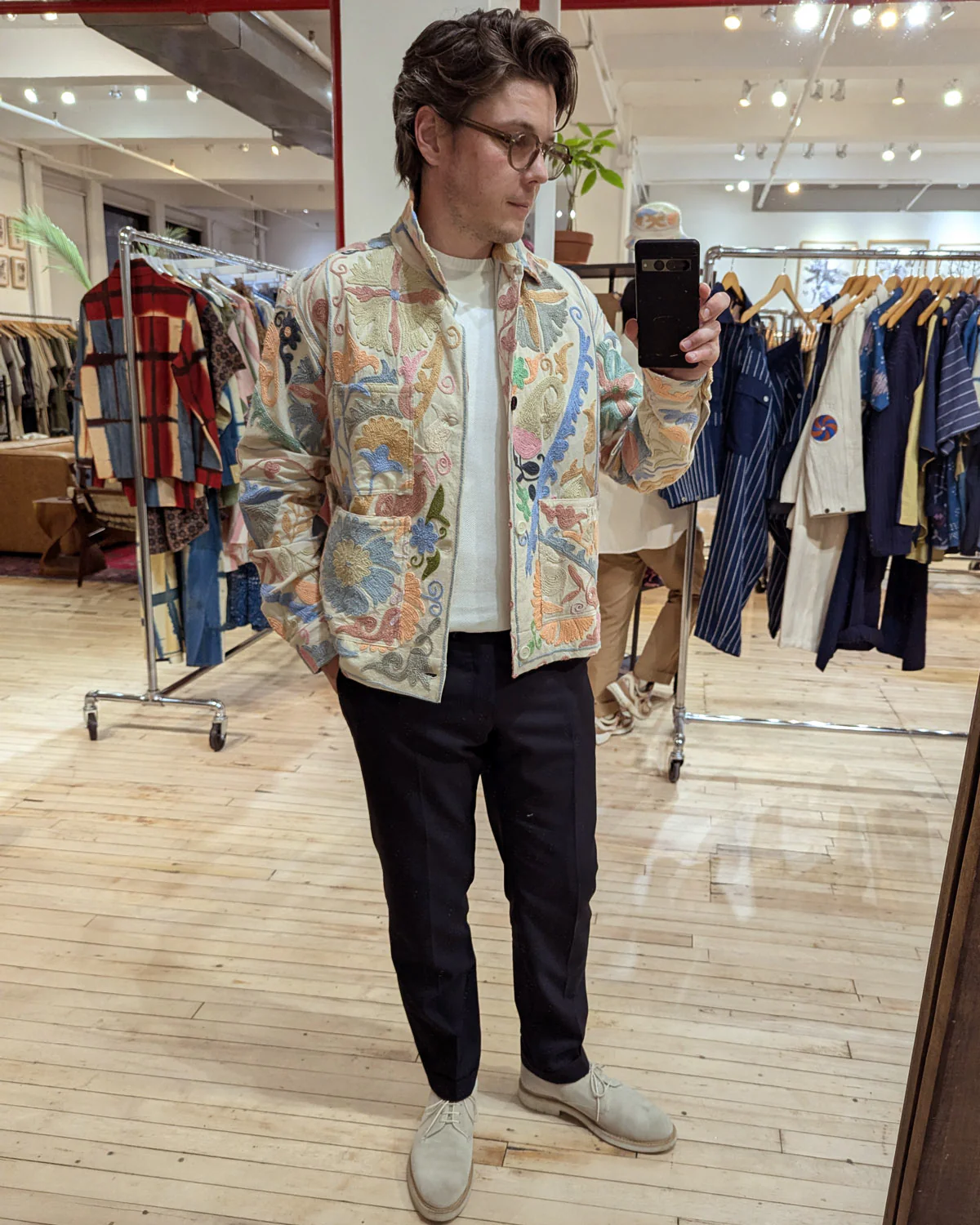 Boxy Fit 'Bodhi' Hand Suzani Embroidered 4 Button Jacket - Image 7