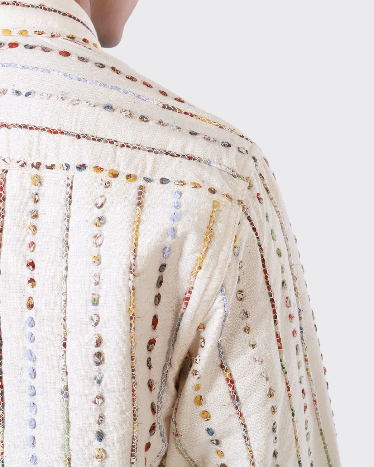 Boxy Fit 'Bodhi' Upcycled Hand Embroidered 4 Button Jacket - Image 2