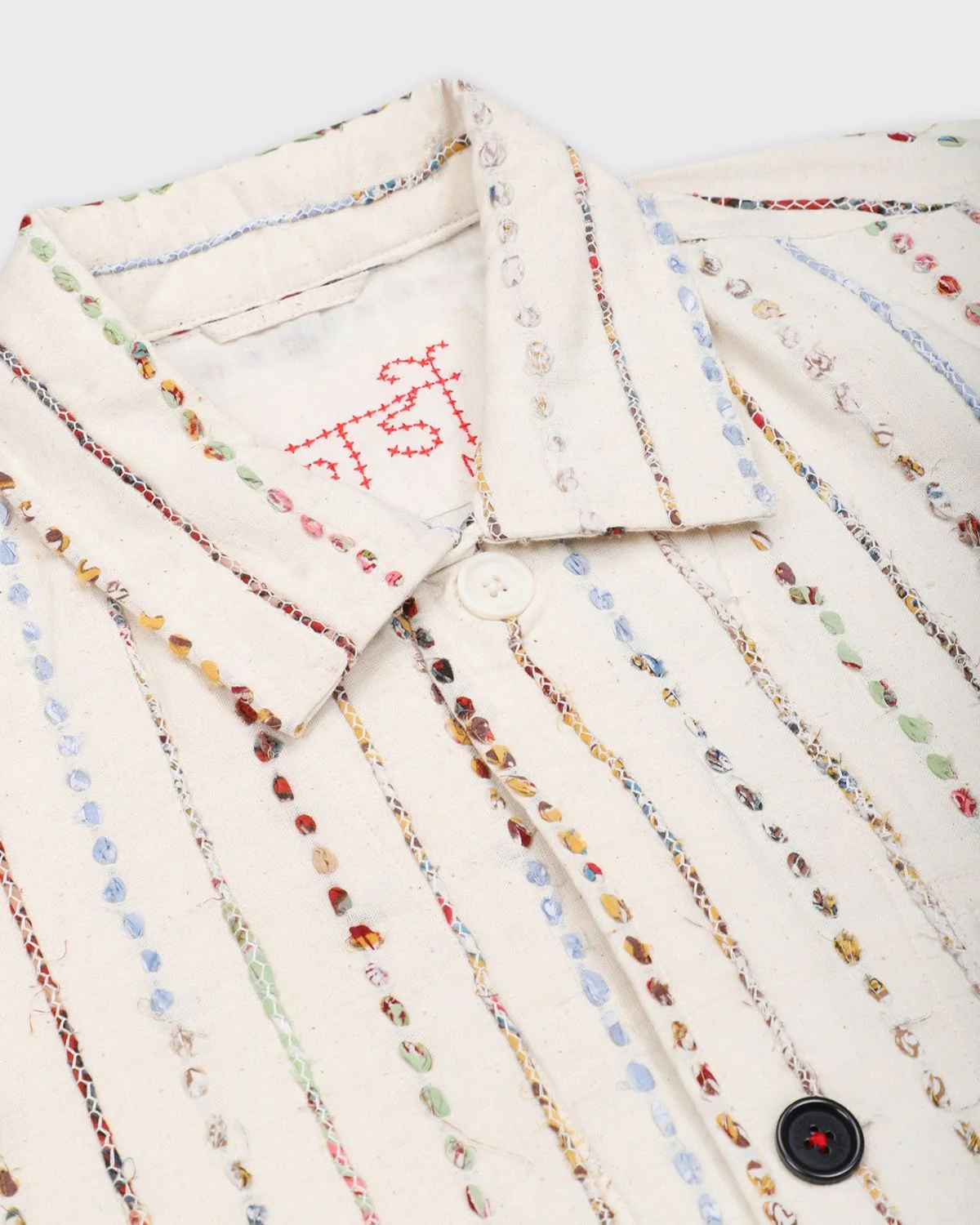 Boxy Fit 'Bodhi' Upcycled Hand Embroidered 4 Button Jacket - Image 3