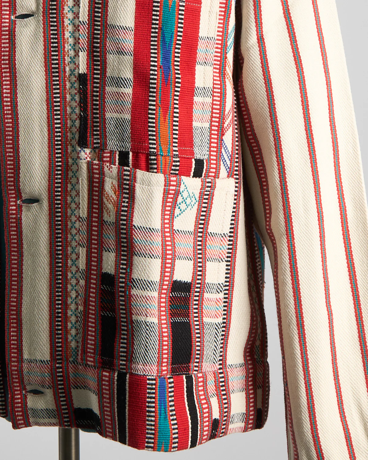 Handloom Cotton & Wool Striped 'Bodhi' Shirt Jacket - Image 6
