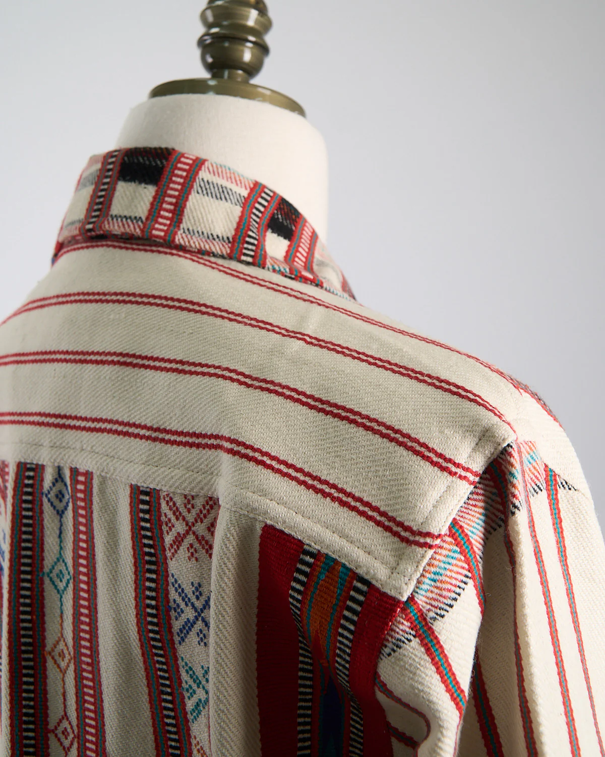 Handloom Cotton & Wool Striped 'Bodhi' Shirt Jacket - Image 8