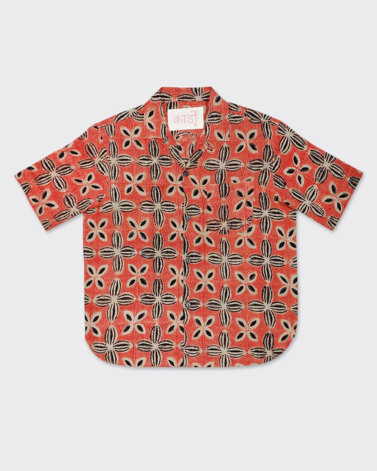 Oversized Ajrakh Matka Silk Camp Collar Shirt