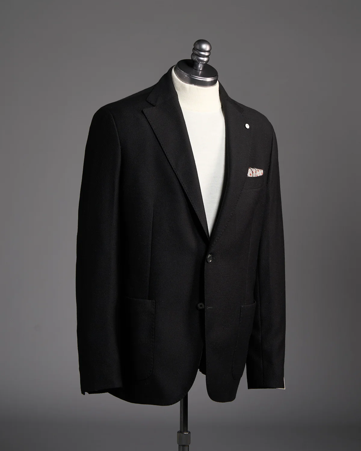 Black Stretch Wool Soft Blazer