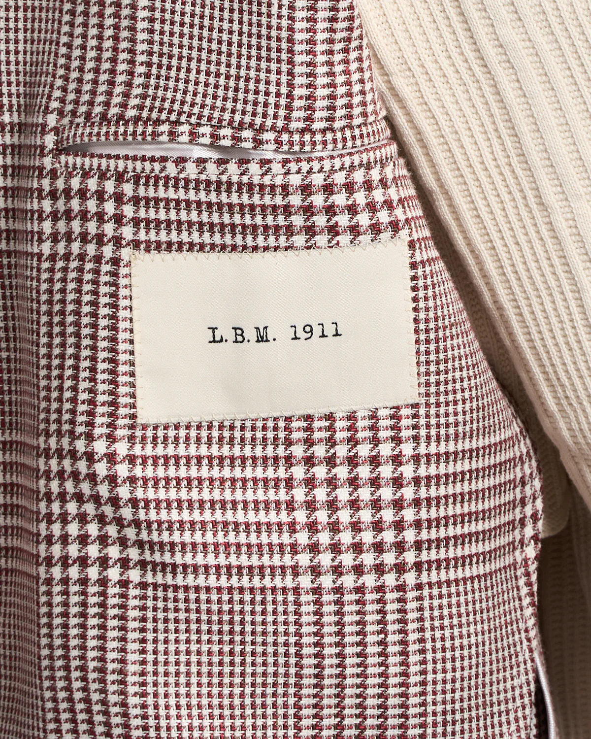 Burgundy Prince Of Wales Linen-Wool Sport Jacket - Image 7