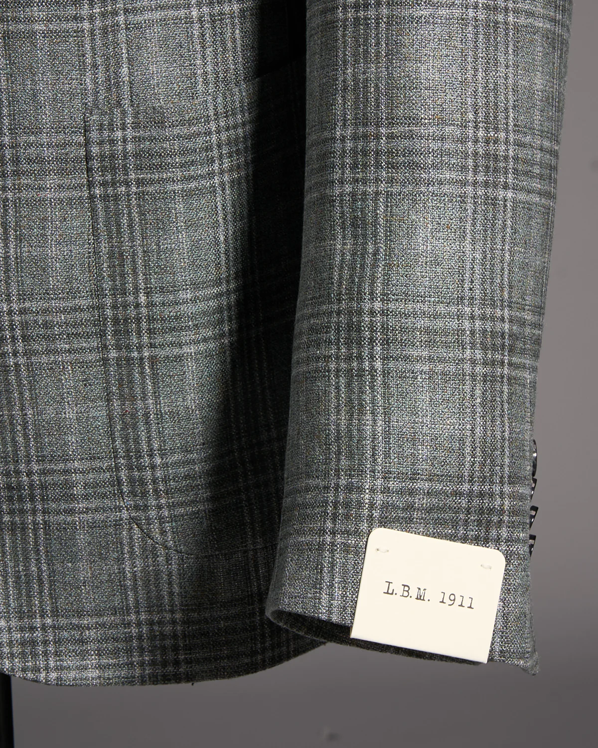 Grey Green Check Silk-Wool Sport Jacket - Image 3