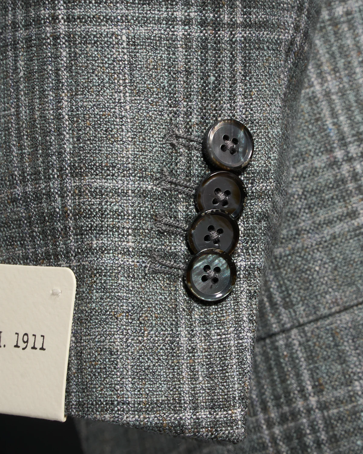 Grey Green Check Silk-Wool Sport Jacket - Image 6