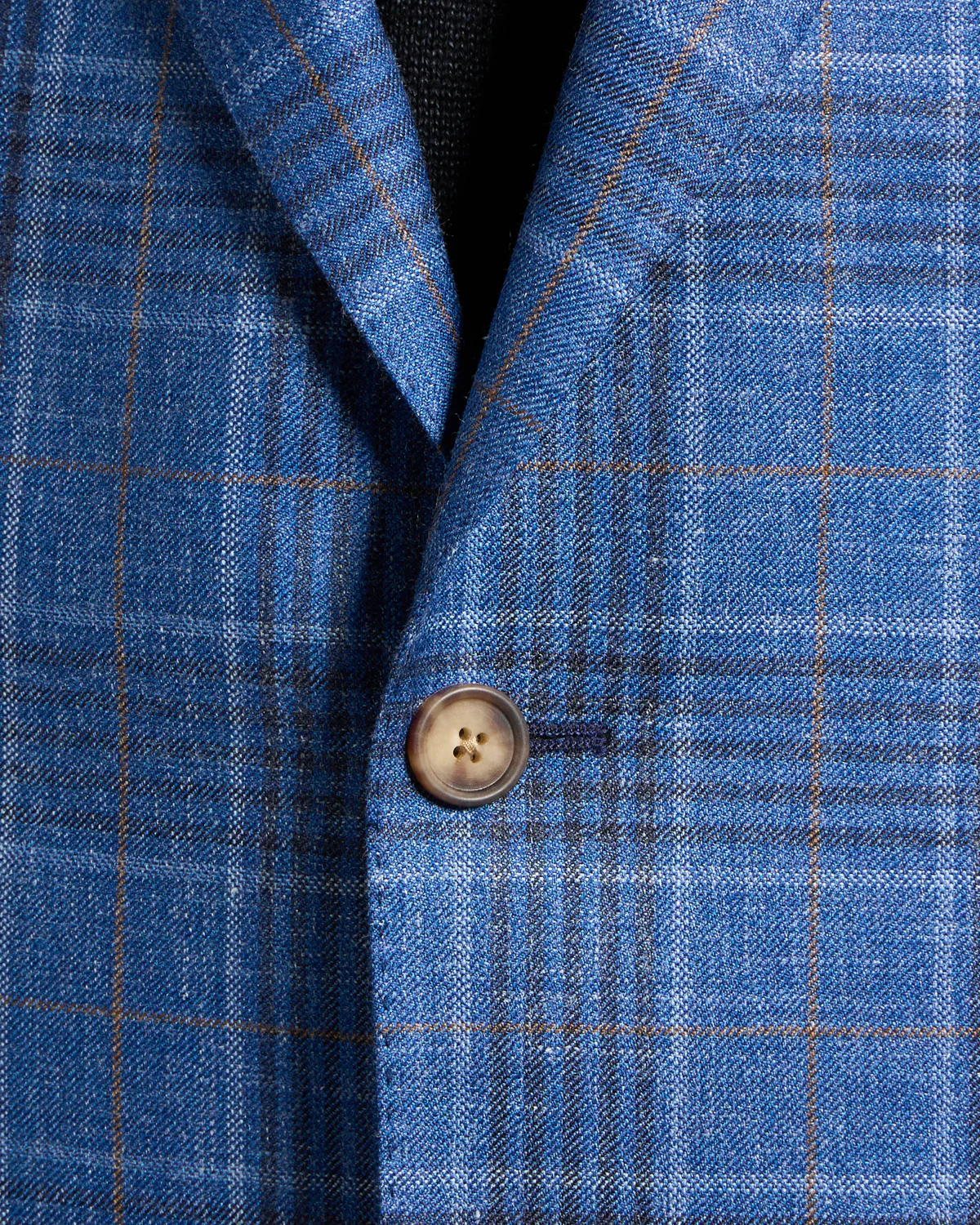 Blue Check Wool-Silk-Linen Sport Jacket - Image 5