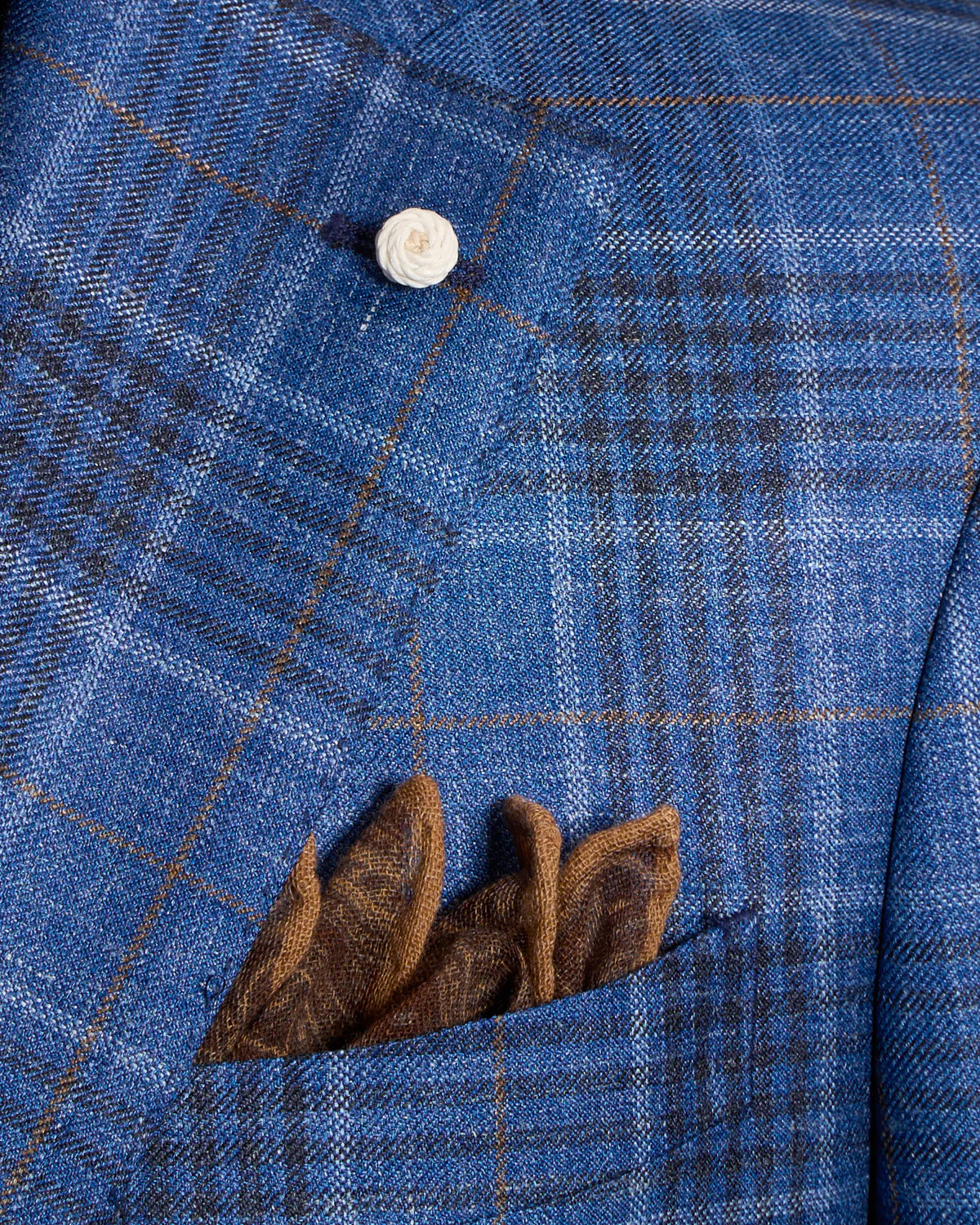 Blue Check Wool-Silk-Linen Sport Jacket - Image 6