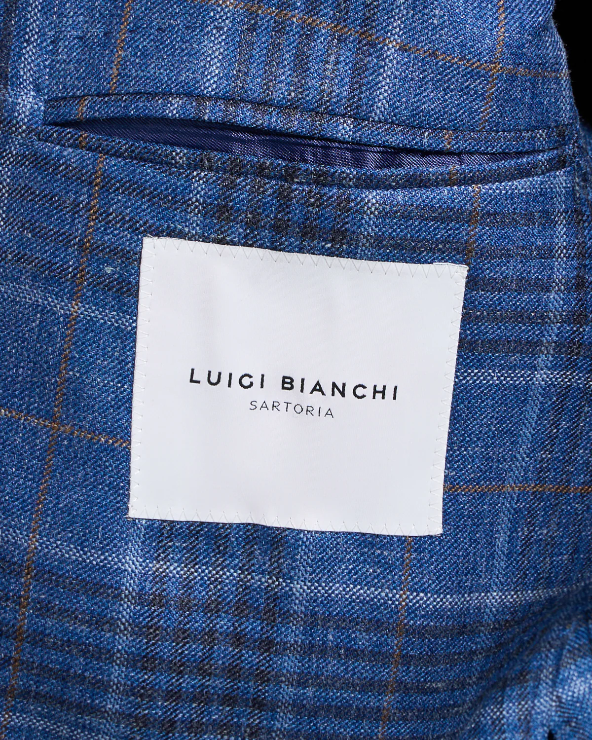 Blue Check Wool-Silk-Linen Sport Jacket - Image 7