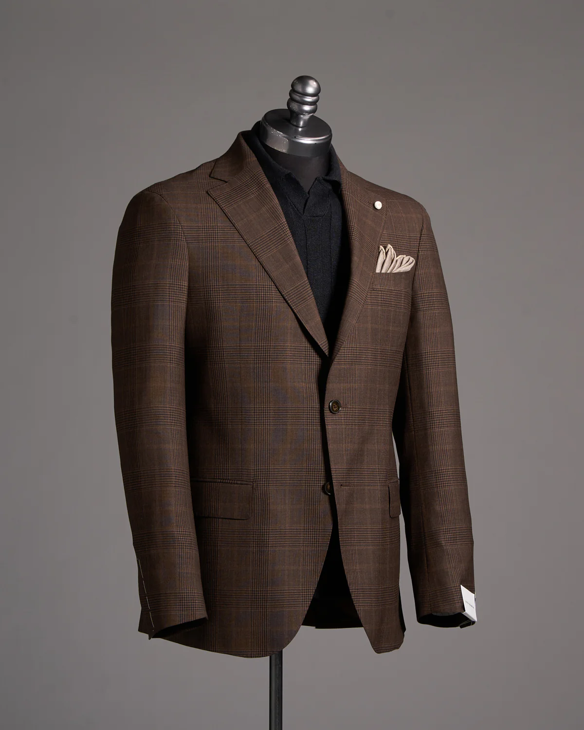 Chocolate Brown Wool Check Sport Jacket