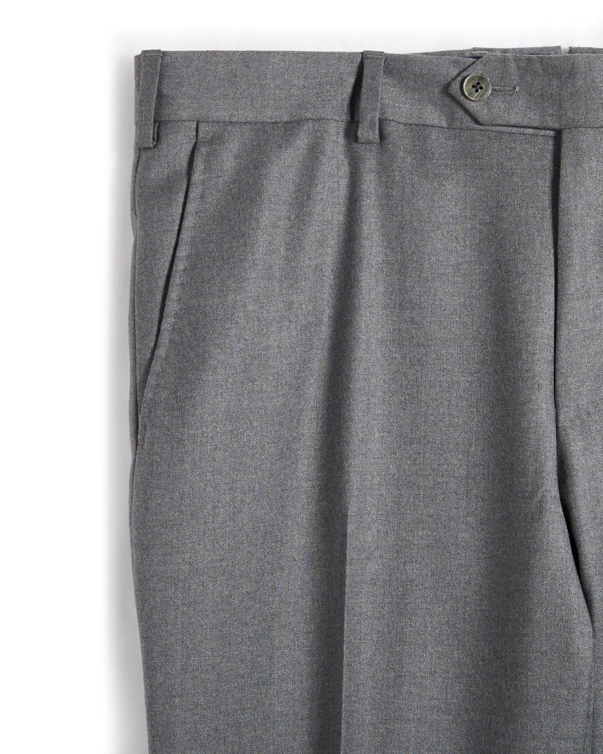 Flannel Wool Stretch Flat Front Dress Trousers - Image 4