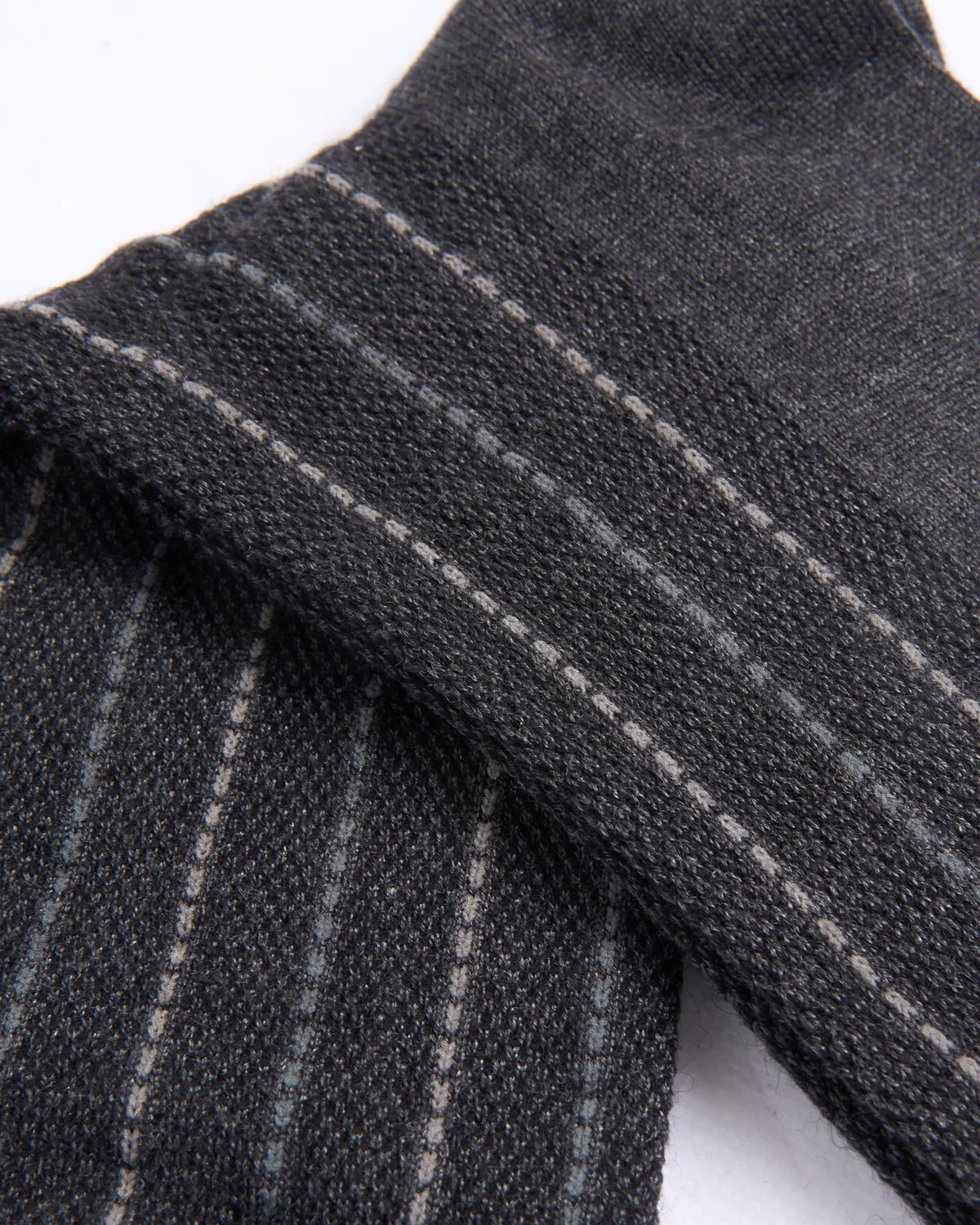 Charcoal Mousse Of Modal Pique Pinstripe Socks - Image 3