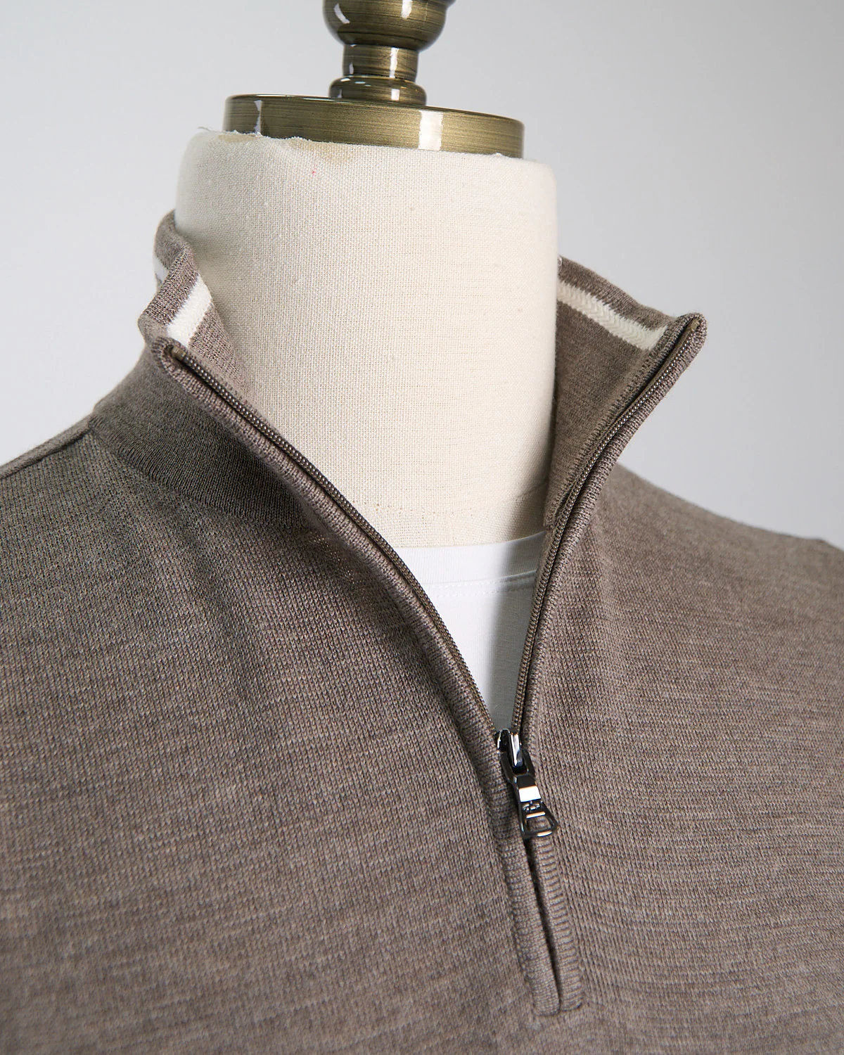 Riviera Summer Wool Half Zip Sweater With Paul&Shark Label - Image 2