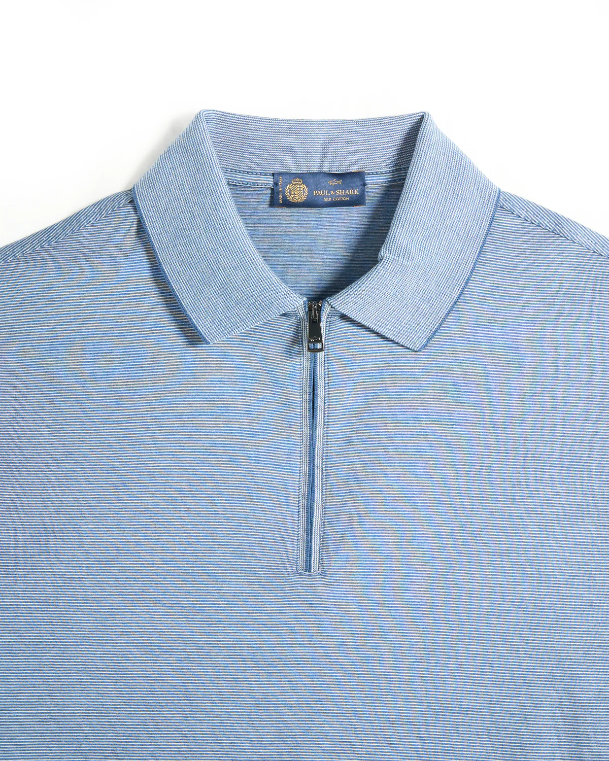 Silk-Cotton Blend Zip-Up Polo Shirt - Image 2