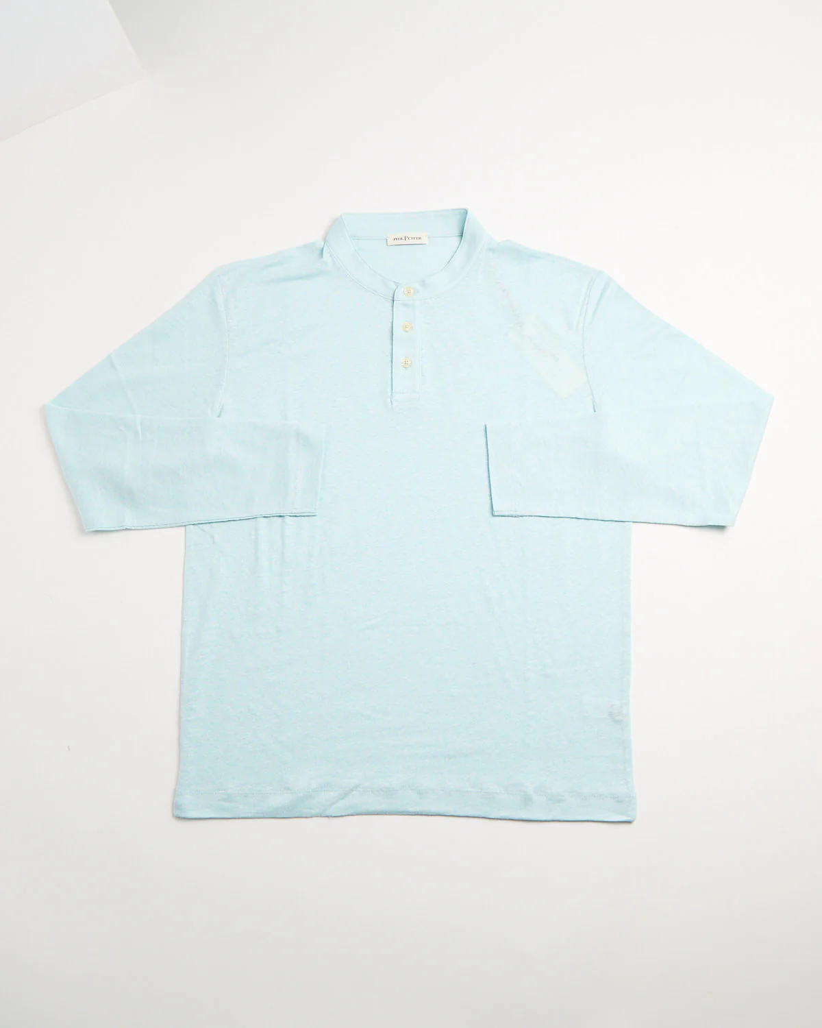 3 Button Banded Collar Linen Henley