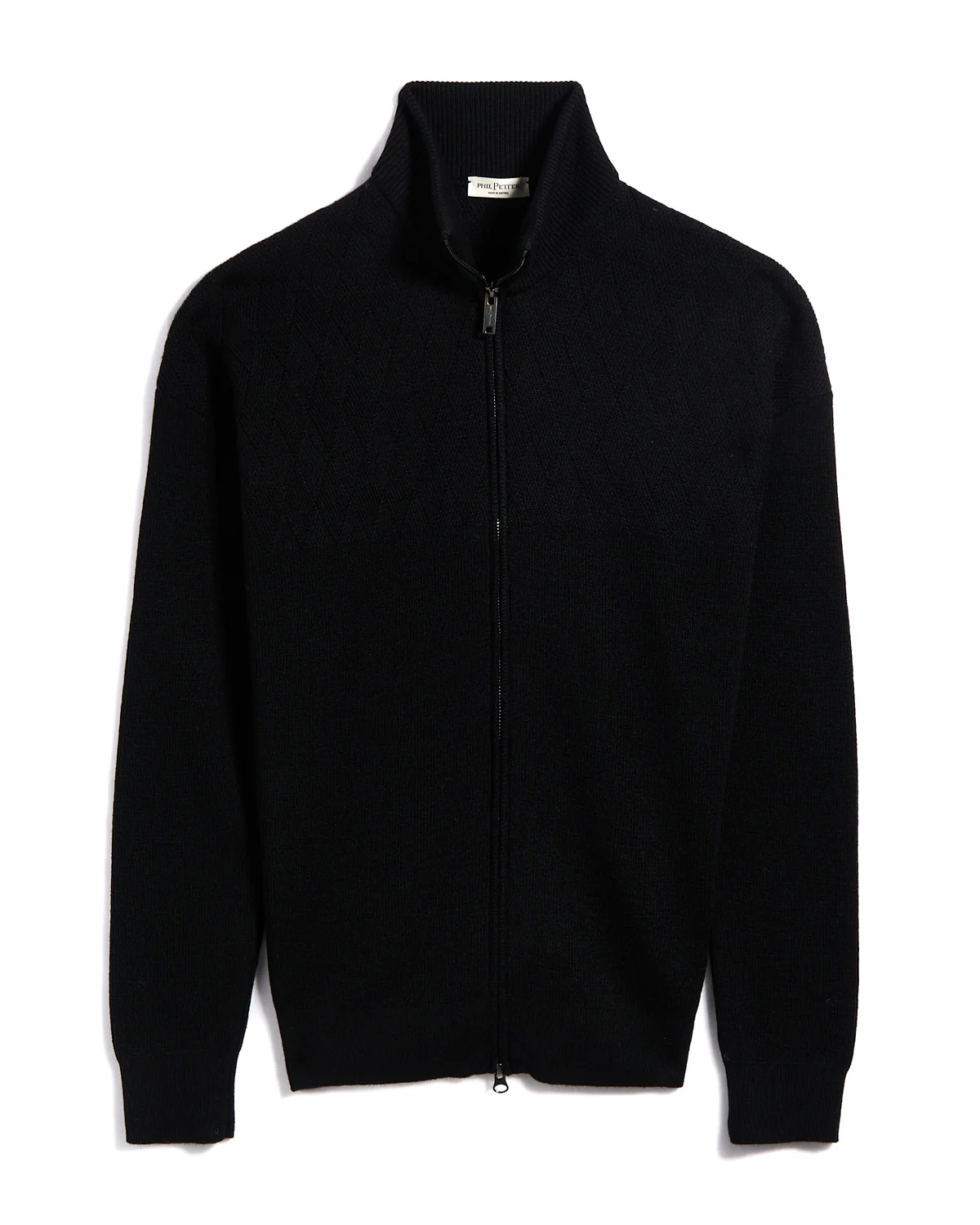 Diamond Structure Zip Cardigan