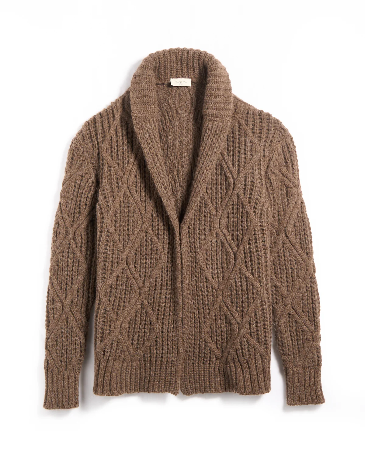 3 Gauge Baby Alpaca Fluffy Diamond Cob Stitch Cardigan