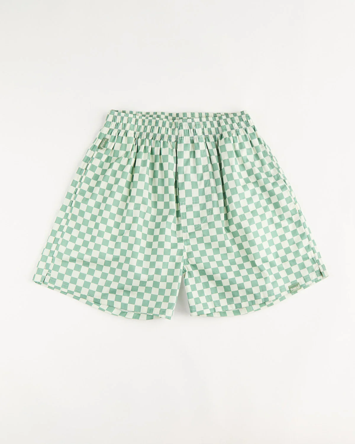 Green Checkered Cotton Boxers With Pockets