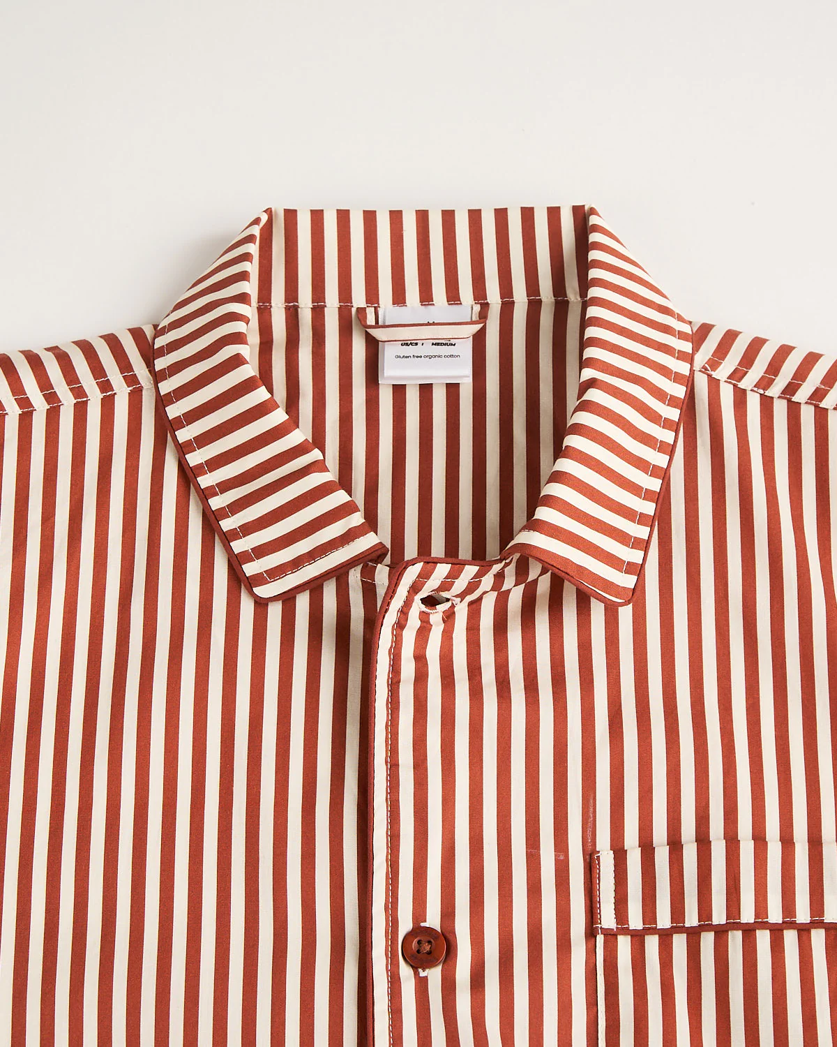 Terracotta Striped Pyjama Shirt - Image 2