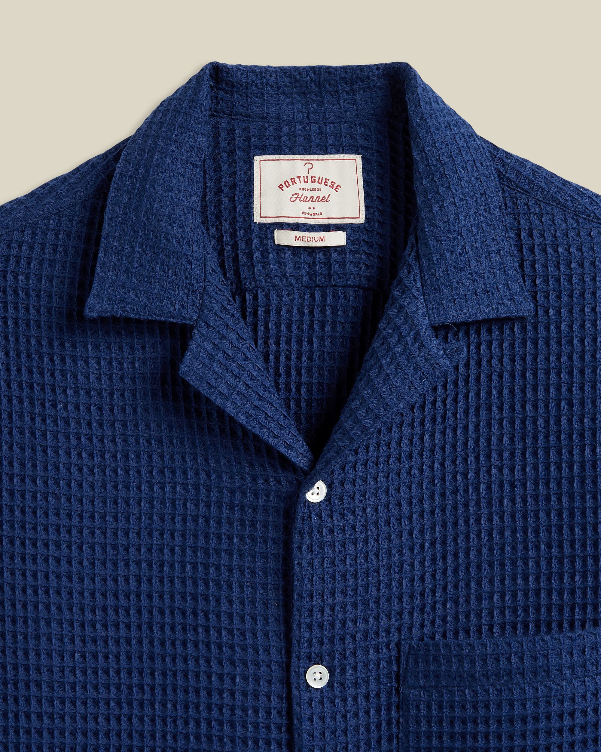 'Honey Comb' 3D Cotton Camp Collar Shirt - Image 2