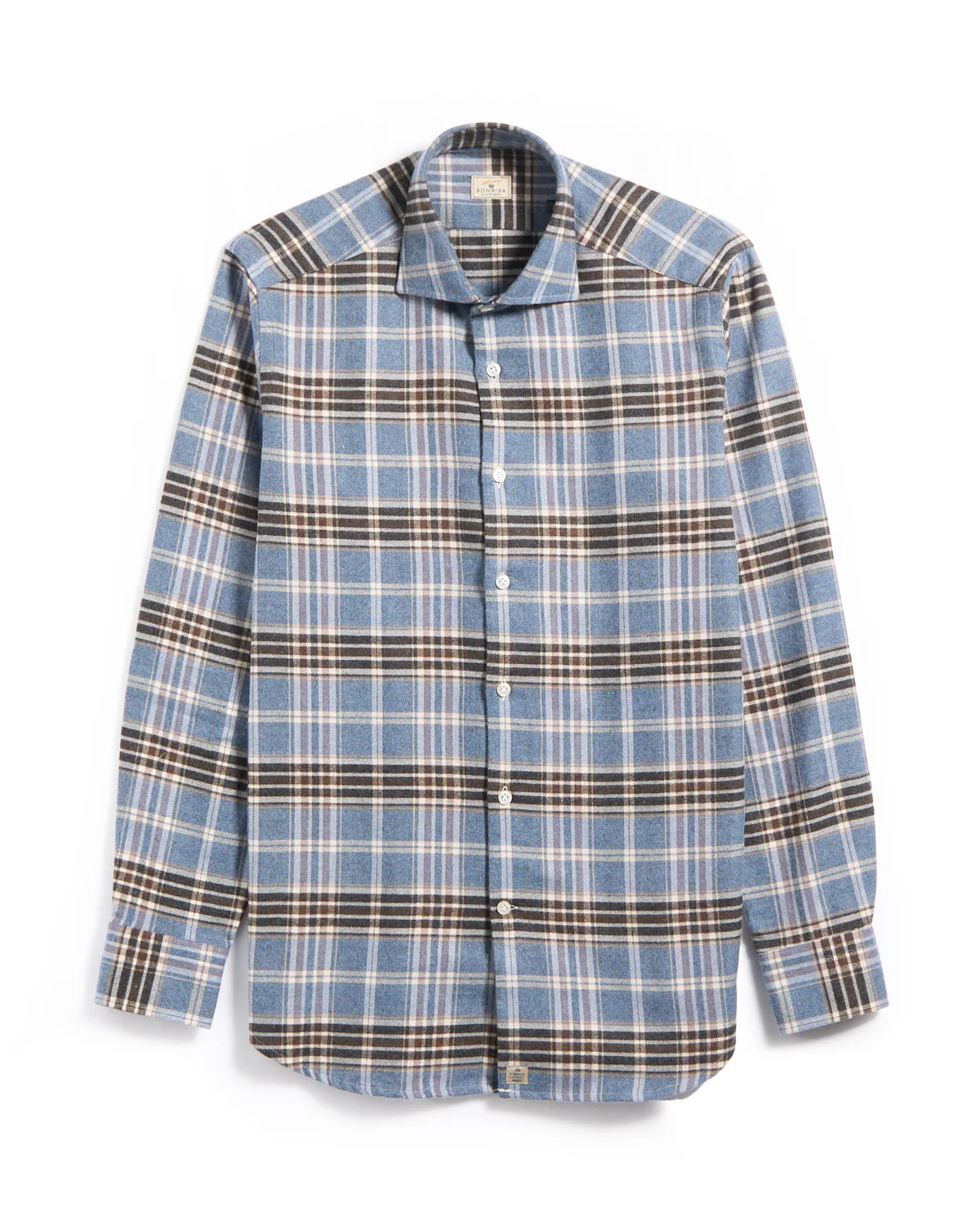 Luxury Herringbone Check Flannel Comfort Fit Sport Shirt